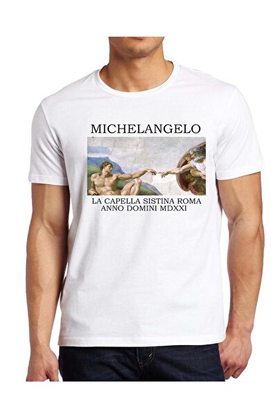 KARGA Ανδρικό λευκό μπλουζάκι Michelengelo