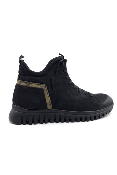 JAMES FRANCO M4683 Γνήσιο δέρμα Nubuck Stretch Ανδρικές Μπότες 1051-1048-841 Μαύρο Yğl Nb-πράσινο καμουφλάζ