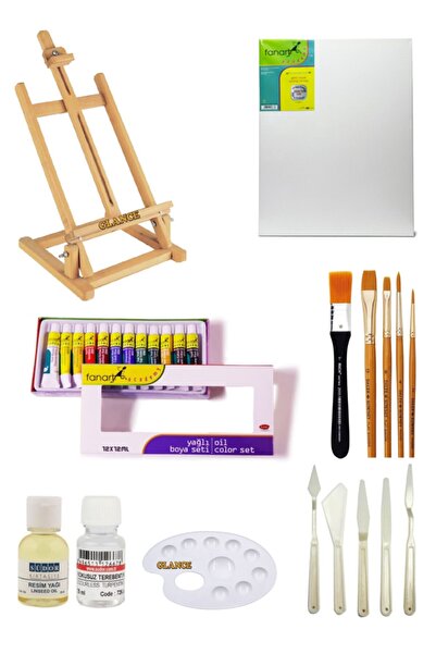 GLANCE Masaüstü Fanart Yağlı Boya 12x12ml Başlangıç Seti 35x50 Tuval