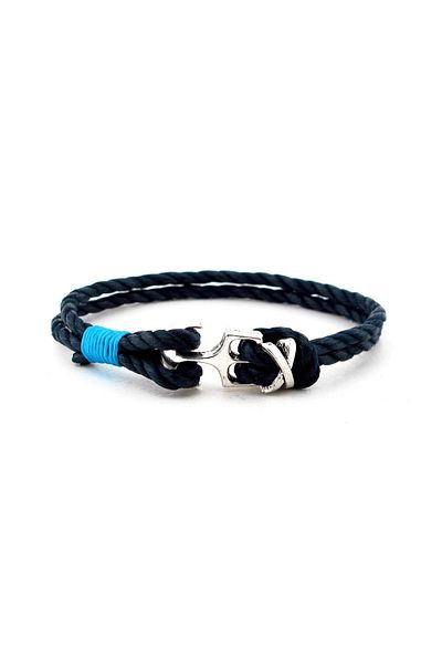 Solfera Men's Anchor Blue Knotted Navy Blue Rope Bracelet Bt121