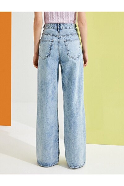 Livik Marc Women's Snow Wash Blue Wide Leg Jeans