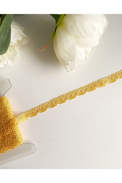goblenkanaviçe Cotton Lace Scallop Yellow (10mt)