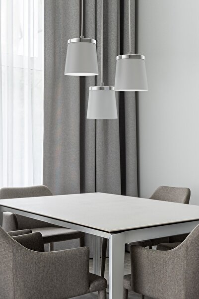 NOONLUX DESIGN&LIGHTING Studıo No.on Sarkıt Avize-hagen-3lü Tepsili-gri-krom;...