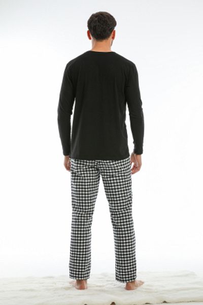 Moda Clubu Men's King Plaid Pajama Set (CAN BE MADE AS COUPLE'S PAJAMAS) Slim-fit Mold