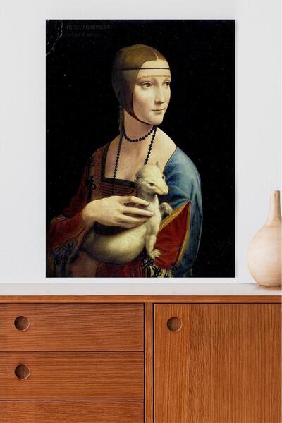 Postermanya Lady Ermine Kakımlı - Leonardo Da Vinci Sanatsal Poster