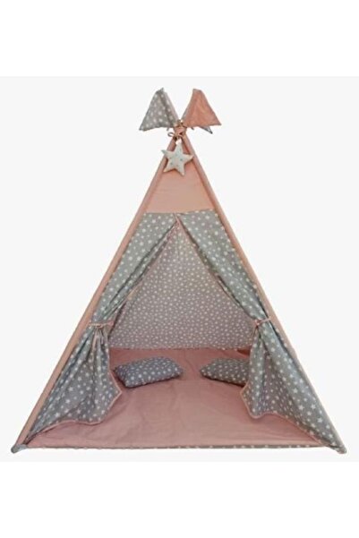 RUSTİKEVDECORART Lüx Büyük Boy % 100 Pamuk 2 Kişilik Oyun Çadırı Renkli