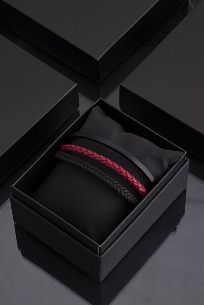 Sortie Aksesuar Genuine Leather Men's Bracelet with Magnetic Gift Box 032