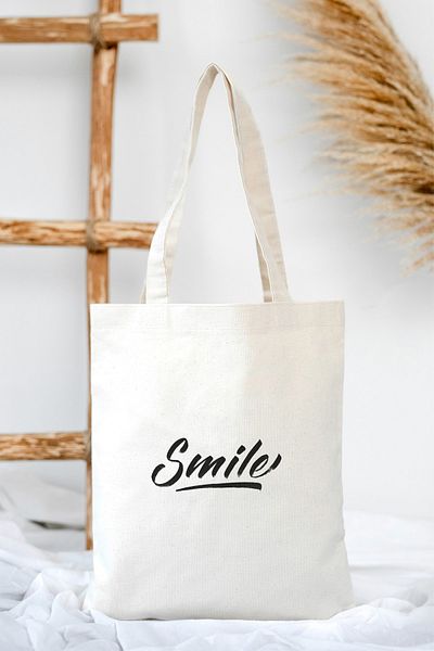feinas Τσάντα Tote Canvas - Smile (35x40cm - 320gr 100% Βαμβάκι)