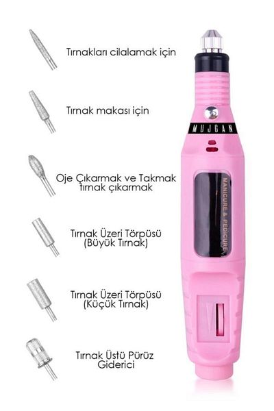 MUJGAN Electric Manicure Pedicure Rasp Machine Pink