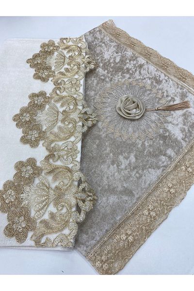 AYHANHOME Dowry French Laced 2-Piece Towel Bundle Set