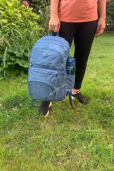 DodoButik Μπλε αδιάβροχο σακίδιο πλάτης μεγάλου μεγέθους