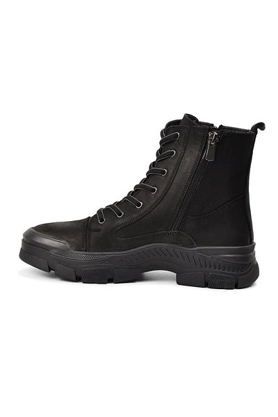 Voyager Μαύρα Nubuck Δερμάτινα Γυναικεία Μποτάκια