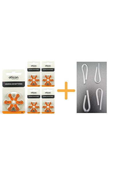Oticon 13 Numara Işitme Cihazı Pili (5 PAKET X 6= 30 ADET) Hediye Hortum (4 A...