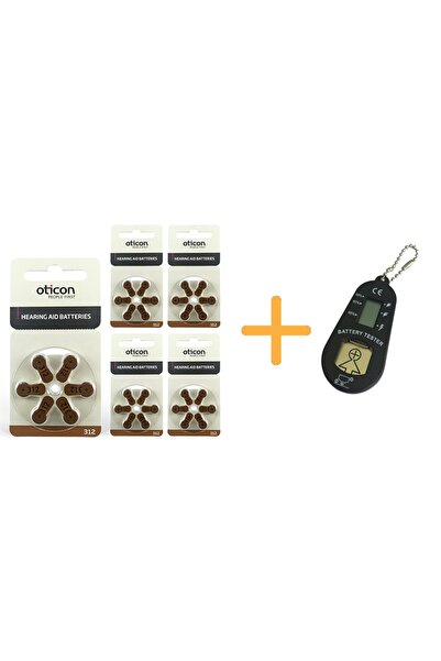 Oticon 312 Numara Işitme Cihazı Pili (5 Paket X 6= 30 Adet) + Hediye Pil Ölçe...