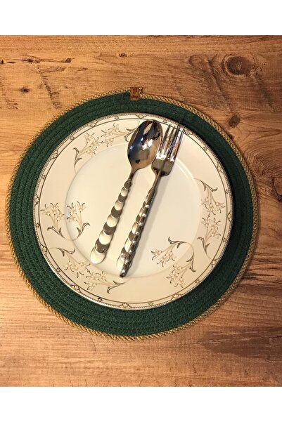 AYŞE SERHOŞOĞLU HOME DESİGN 6 Pieces Placemat, Charger Set, Plate Mat, Silicone-Free, Machine Stitched