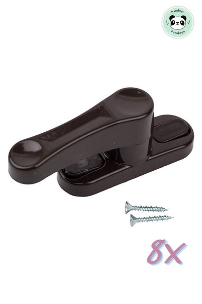 Pandogo Window Lock 8 Pieces Door and Window Safety Apparatus Security Product Lock Dark Brown