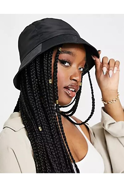 şapkadan Καπέλο Bucket Μαύρο Κεντημένο Γυναικείο Καπέλο Bucket Δερμάτινο Αδιά...