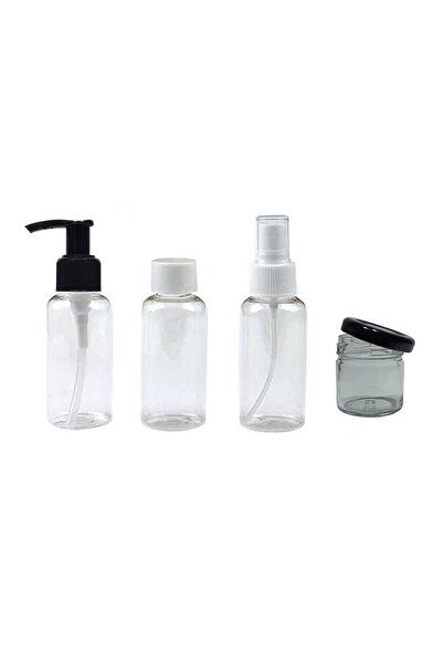 Paradise Σετ 4 άδειων πλαστικών μπουκαλιών Travel Size Μπουκάλια κρέμας, σαπουνιού, απολυμαντικού κολόνιας