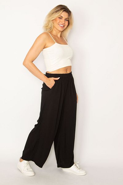 Şans Große Größen in Hose - Schwarz - Loose