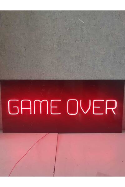 dekoraven Game Over Gamer Neon Led Tabela Dekoratif Aydınlatma
