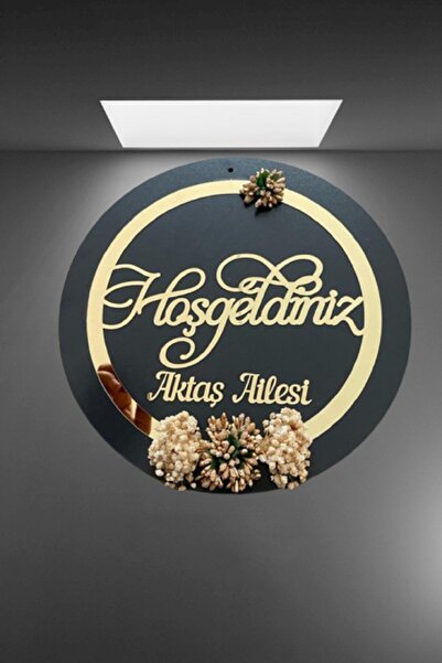 Evsay Gold Aynalı Pleksi Kapı Süsü Duvar Süsü Isme Özel