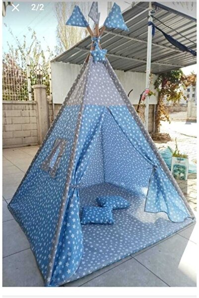 Genel Markalar Mavi Büyük Boy Kızılderili Oyun Çadırı