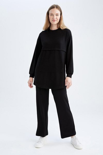 DeFacto Tunika Relax Fit Crew Neck Premium s dlouhým rukávem