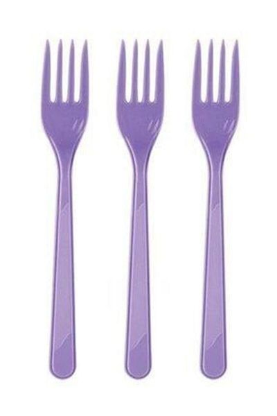Ceylin 25 Pcs Purple Luxury Plastic Fork - Hard Durable