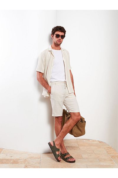 LC Waikiki Men's Slim Fit Shorts - Tie Detailed