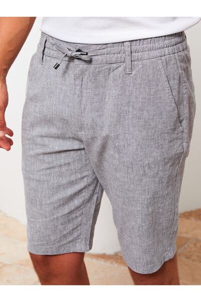 LC Waikiki Lněné pánské šortky se standardním vzorem