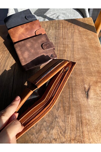 Eminsa Erkek Taba Crazy Deri Çıtçıtlı Cüzdan