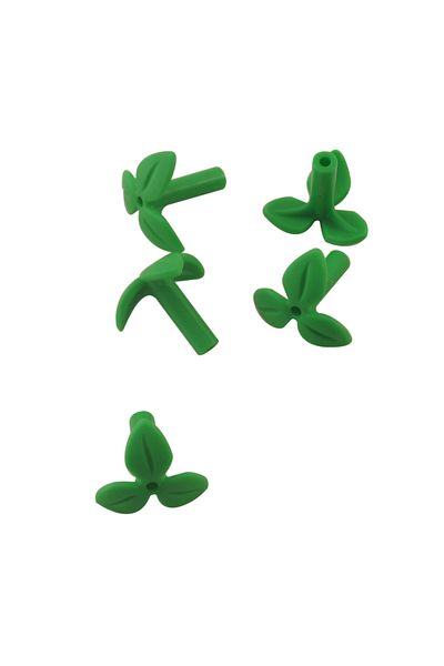 LEGO Original Accessory Custom Mini Figure, Green Leaf Grass Plant with Plant Stem Leaves 4 Pieces