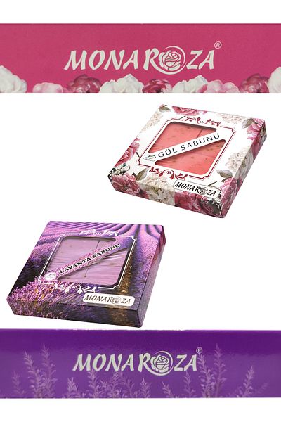 MonaRoza Leafy Rose and Lavender Soap Set (4 Pieces Rose and Lavender)
