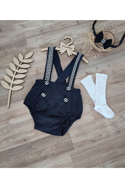 Feriatolye Navy Blue Boy Romper Cake Blast Costume