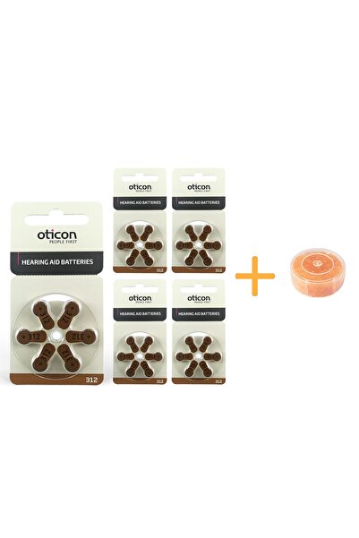 Oticon 312 Numara Işitme Cihazı Pili (5 Paket X 6= 30 Adet) + Hediye Nem Alıc...