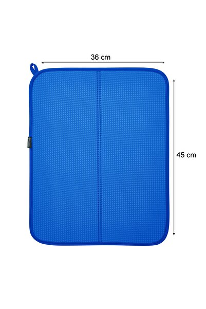 HOMELKA Bulaşık Kurutma Örtüsü Mavi Renk Nanofiber Bulaşık Matı Ultra Emici Bulaşık Örtüsü