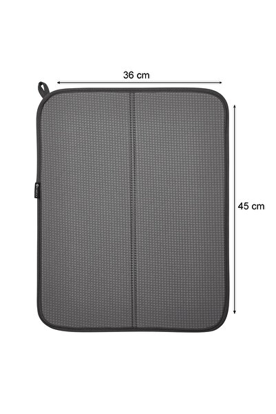 HOMELKA Bulaşık Kurutma Örtüsü Gri Renk Nanofiber Bulaşık Matı Ultra Emici Bulaşık Örtüsü