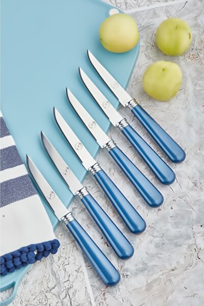 Cooker Lüx 6'lı Özel Renk Paslanmaz Çelik Meyve Sebze Kahvaltı Bıçağı