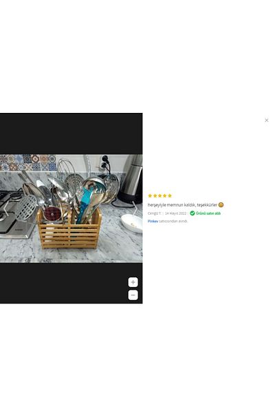 Pinkev حامل ملعقة من الخيزران - قسمين على سطح الطاولة