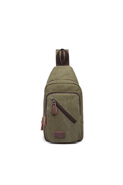 CACTİVE Ανδρική τσάντα σώματος C-active Canvas Fabric 1264 Σκούρο Πράσινο