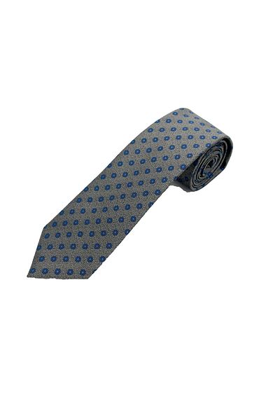 Brianze Gray Blue Patterned Tie Handkerchief Set