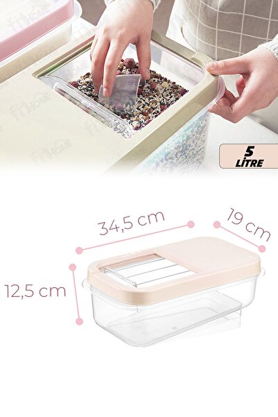 fitfiyat Multibox 5 Litre Sürgülü Kapak Çok Amaçlı Tablet Deterjan Erzak Saklama Kabı 3 Adet