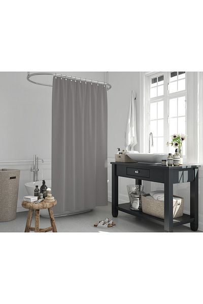 Zethome Γκρι κουρτίνα μπάνιου μονής πτέρυγας - 1x240x200 δαχτυλίδι με δώρο, 0010 μοντέλο κουρτίνα μπάνιου
