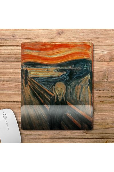 Pixxa إدوارد مونش نموذج لوحة الماوس "The Scream Scream" بمساعدة المعصم - 1