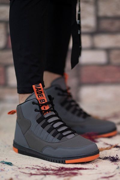 Riccon Gray Orange Men's Boots 00122262