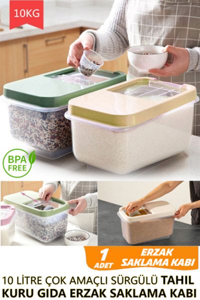 fitfiyat 10 Liter Large Size Dry Food Cereal Food Storage Container 1 Piece