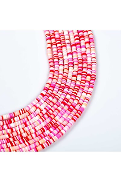 yfhobi 1 Dizi (40 Cm) - 6 Mm Fimo Boncuk, Pembe Tonları Renk Polimer Kil Fimo...