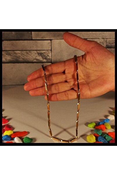 FAMİLY TAKI KADIN GOLD RENK KARARMAZ ÇELİK KİBRİT KEMİK MODEL MİNİMALİST ZİNCİR KOLYE