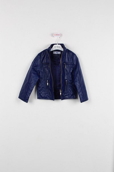 incity Girl's Sax Leather Coat