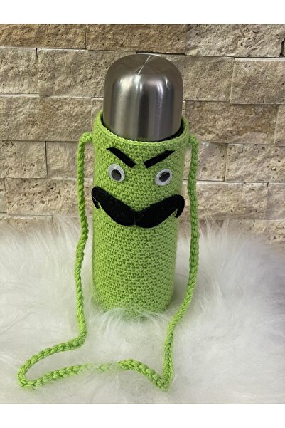 Gönülden Tasarım Keçe Ve Aplikeli Kız Erkek Çocuk Örme Askılı Suluk Matara Sü...